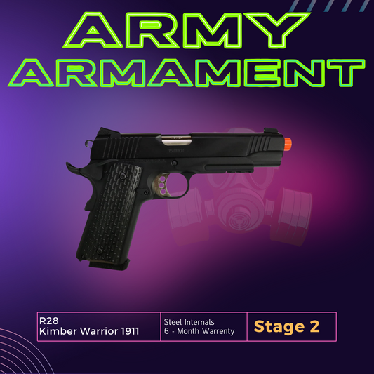 Army Armament Stage 2 R28 Kimber Warrior 1911 Metal GBB Gel Blaster