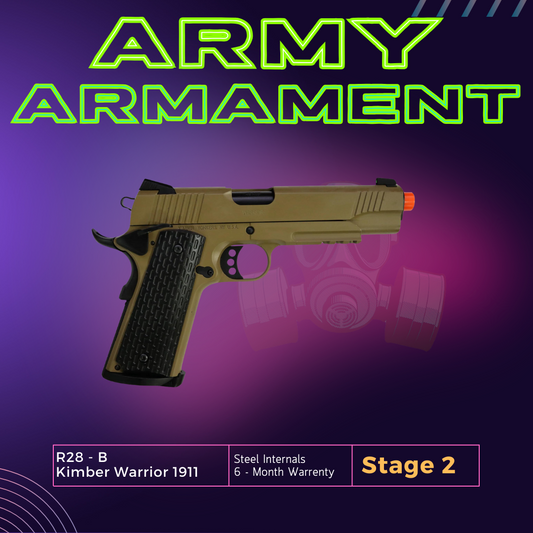 Army Armament Stage 2 R28-B Kimber Warrior 1911 Metal GBB Gel Blaster