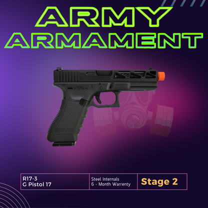 Army Armament R17-3 Stage 2 G Pistol 17 GBB CUSTOM SLIDE Gel Blaster
