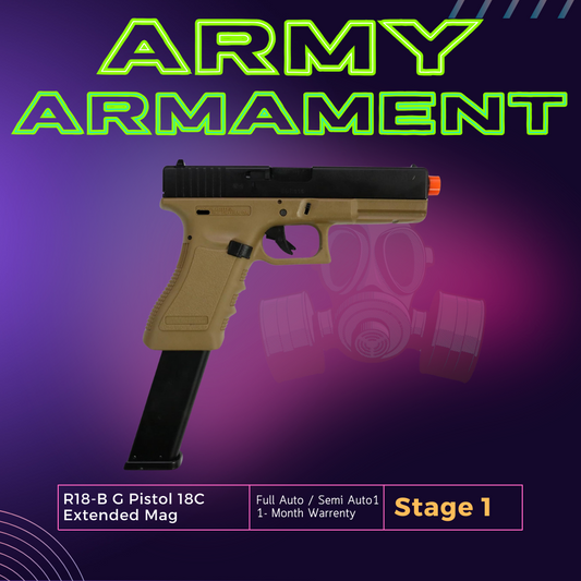Army Armament R18-B Stage 1 G Pistol 18C FULL AUTO GBB Gel Blaster
