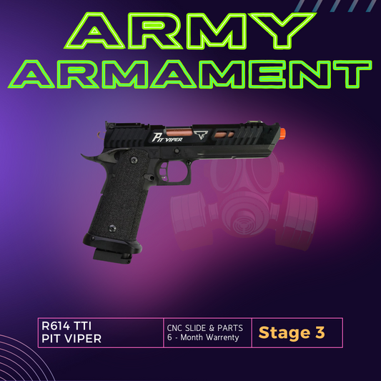 Army Armament Stage 3 (CNC SLIDE) R614 TTI PIT VIPER Gel Blaster